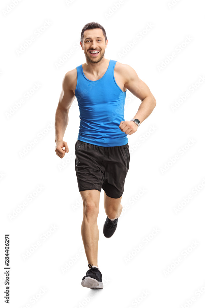 Man running towards the camera Man running towards the camera