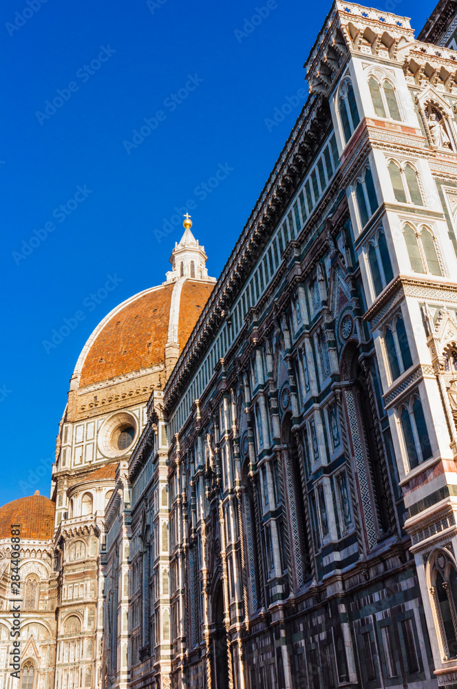 Exterior of the cathedral Santa Maria del Fiore, Piazza del Duomo, UNESCO World Heritage Site, Firenze, Tuscany, Italy, Europe
