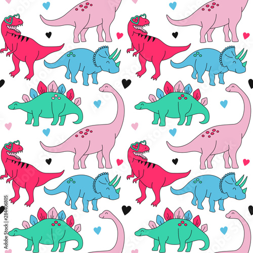 Dinosaurs cartoon cute pattern vector illusration