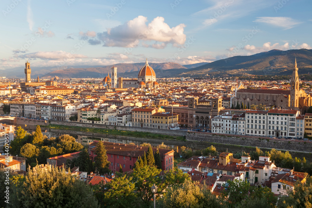 View of city from Piazza Michelangelo, Florence, Tuscany, Italy.