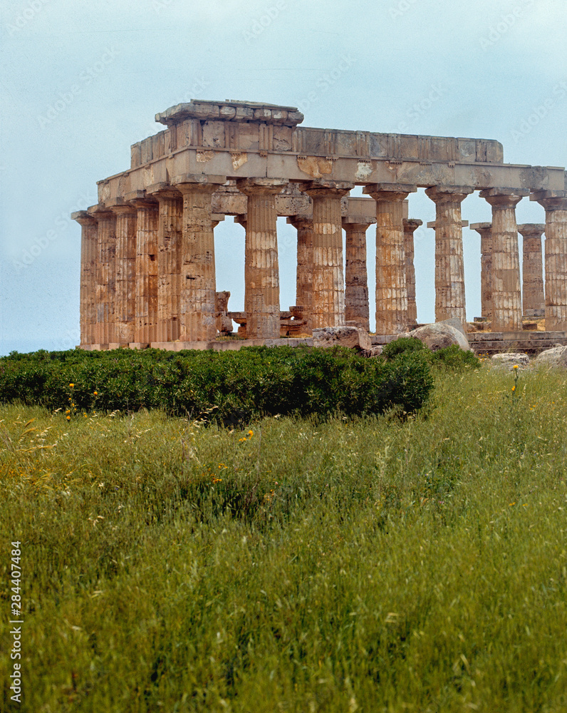 Fototapeta premium Italy, Sicily, Selinunte. The Greek Temples, such as this one at Selinunte, are one of the most important historical site on Sicily, Italy.