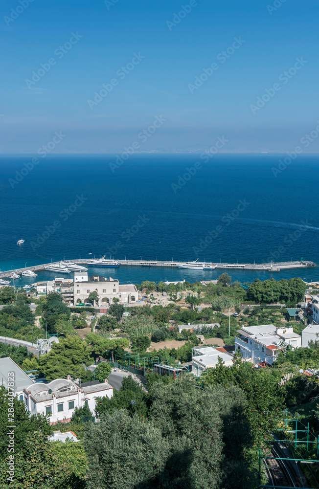 Italy, Isle of Capri, Looking Down on Marina Grande