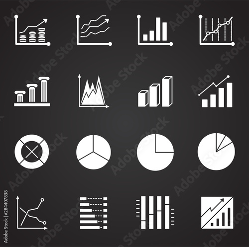 Infographics related icons set on background for graphic and web design. Simple illustration. Internet concept symbol for website button or mobile app.