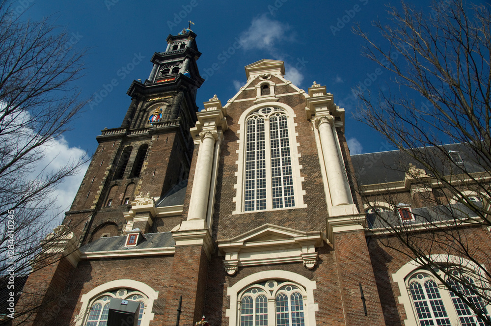 The Netherlands (aka Holland), Amsterdam. Westerkerk (aka West Church) 17th century church where Rembrandt is buried.