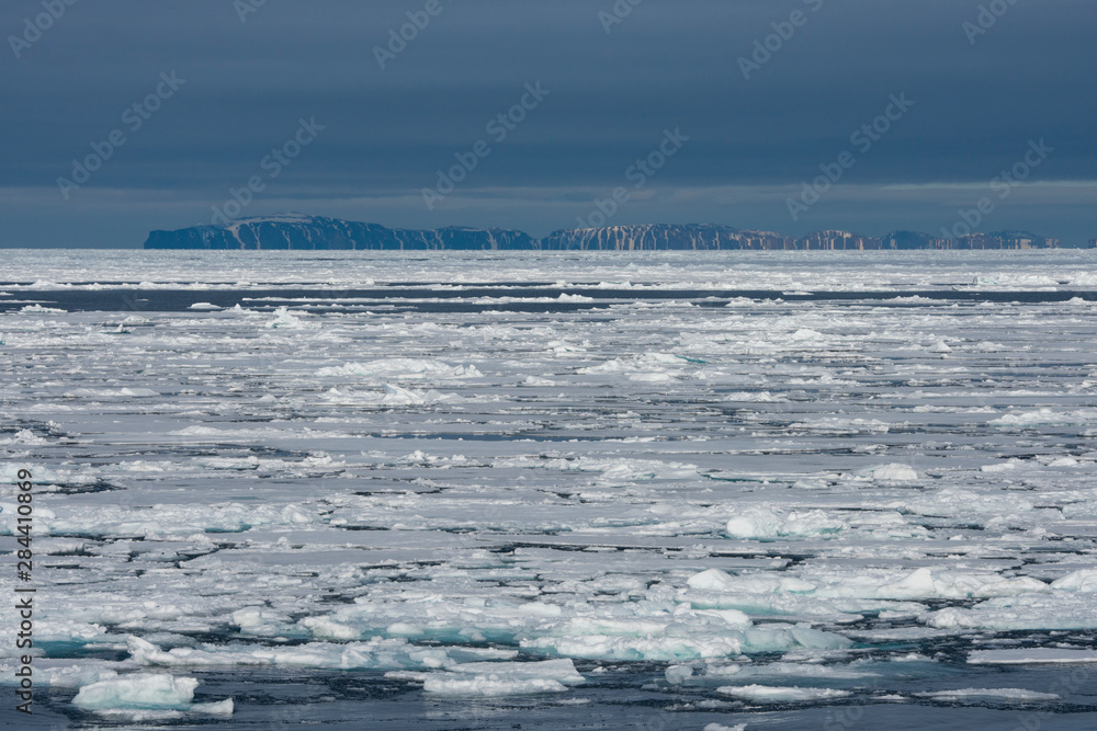 Norway, Barents Sea, Svalbard, Nordaustlandet. Ice flow along the Nordaust-Svalbard Nature Reserve.