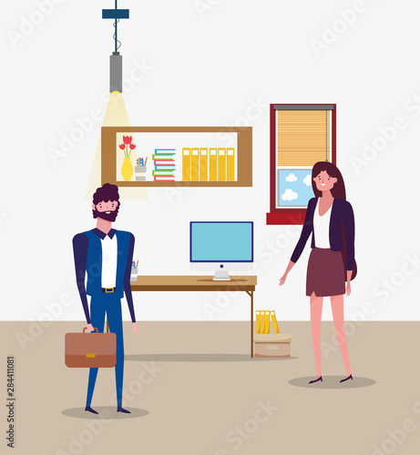 people characters business flat design