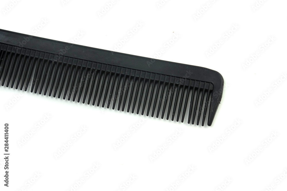 black hair comb isolated on white background. black hair comb isolated on white background.