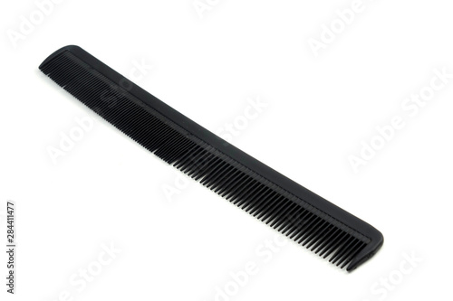 black hair comb isolated on white background.