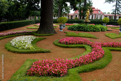 Russia, St. Petersburg, Peterhof Palace (aka Petrodvorets), palace garden.
