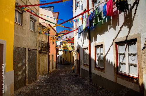 Portugal, Lisbon, Colorful Alfama neighborhood