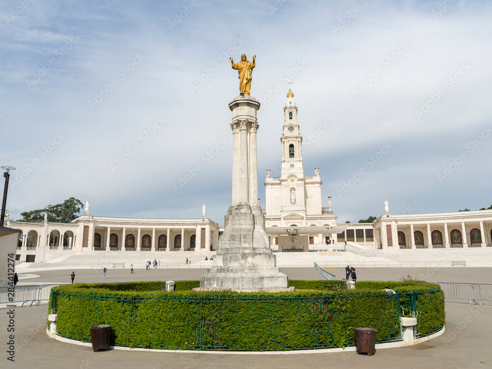 The Basilica of Our Lady of Fatima Rosary. Fatima, a place of pilgrimage. Portugal.