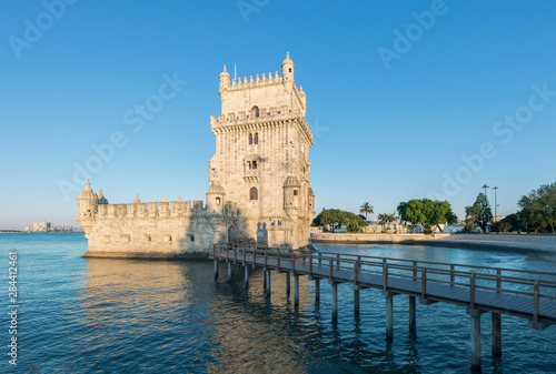 Portugal  Lisbon  Belem  Belem Tower  Torre de Belem  at Dawn commissioned by King John II and completed in the 16th century