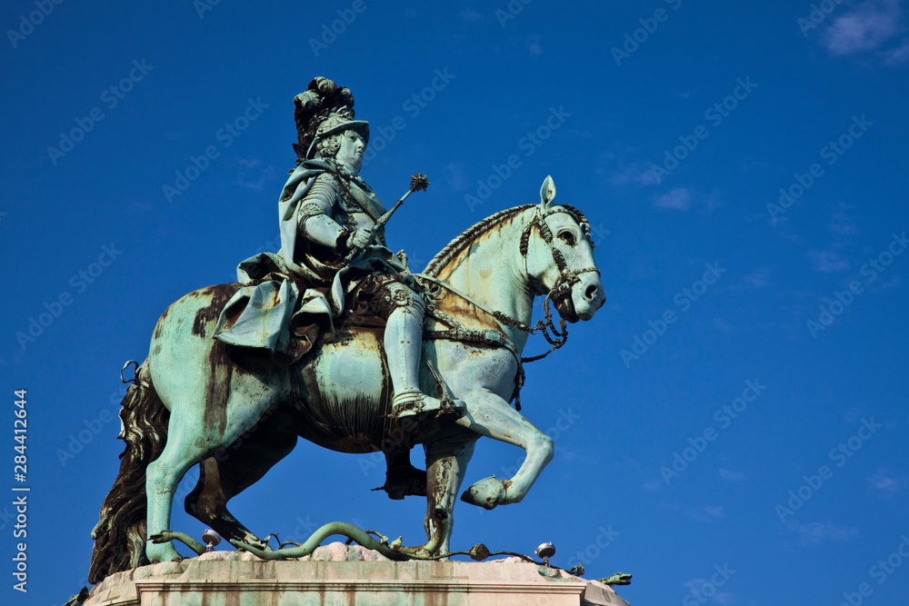 Portugal, Lisbon, Dom Jose I Equestrian statue, Square surrounded by Government Buildings, Commerce Square Portugal, Lisbon, Dom Jose I Equestrian statue, Square surrounded by Government Buildings, Commerce Square