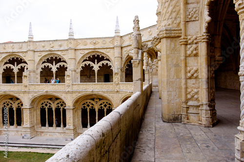 Portugal, Belem. Granada Monasterio De San Jeronimo. UNESCO World Heritage Site. Cloister balconies.