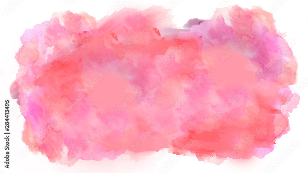On canvas watercolor pink strokes on a white background.Texture or background