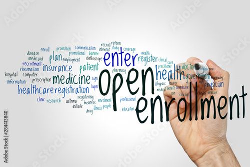 Fotografija Open enrollment word cloud