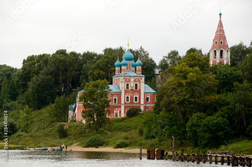 Russia, Views along the Volga River between Yaroslavl & Goritzy. Historic town of Romanoff on the banks of the Volga.