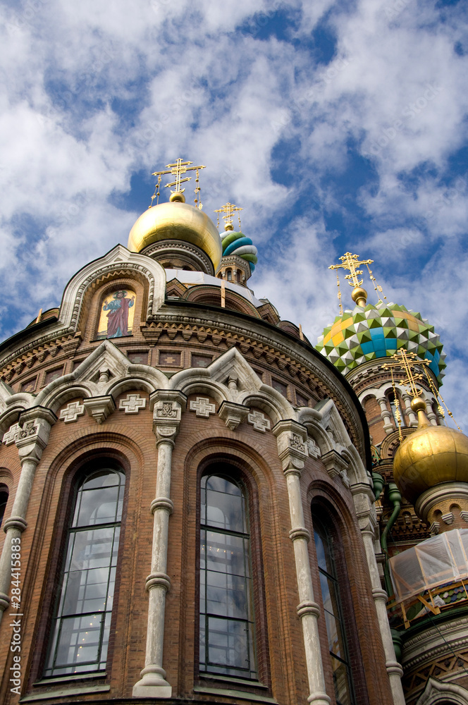 Fototapeta premium Russia, St. Petersburg, Nevsky Prospekt, The Cathedral of the Resurrection (aka Our Savior on the Spilt Blood), c. 1883-1907.