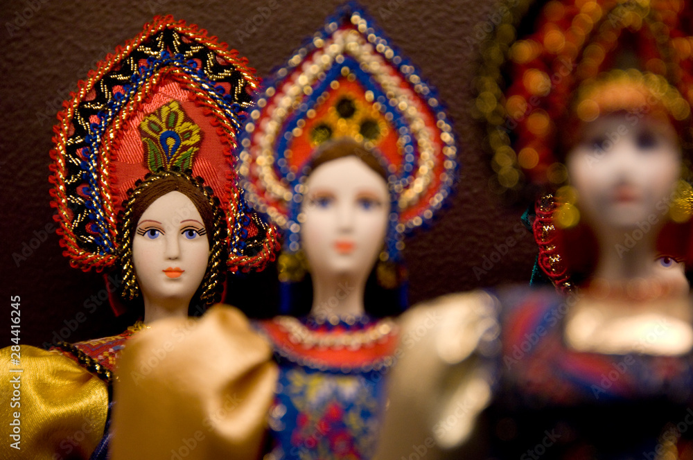 Russia, St. Petersburg. Traditional Russian dolls. 