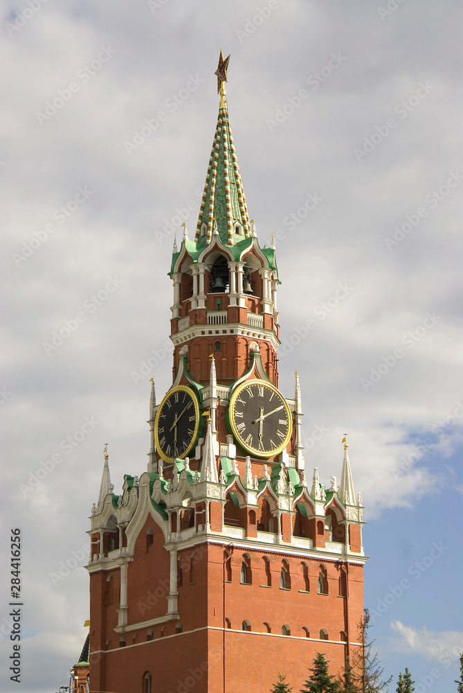 Russia. Moscow. Red Square. Kremlin. Clocktower. Russia. Moscow. Red Square. Kremlin. Clocktower.