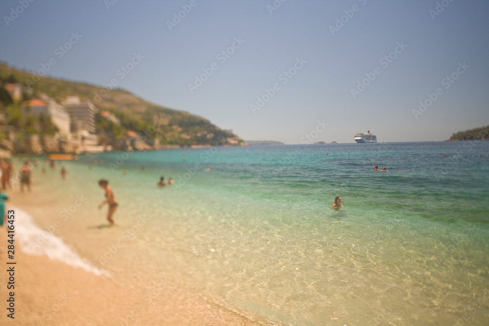 Area around Lazareti City Beach and Banje Beach, Walled City of Dubrovnik, Southeastern Tip of Croatia, Dalmation Coast, Adriatic Sea, Croatia, Eastern Europe
