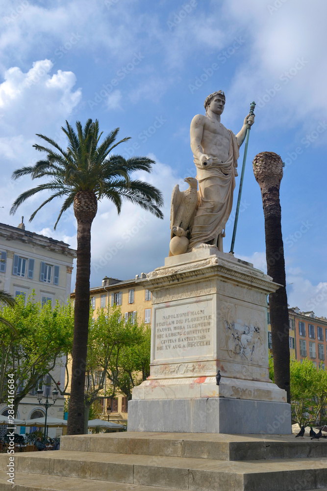 Statue of Napoleon in Bastia, Corsica, France