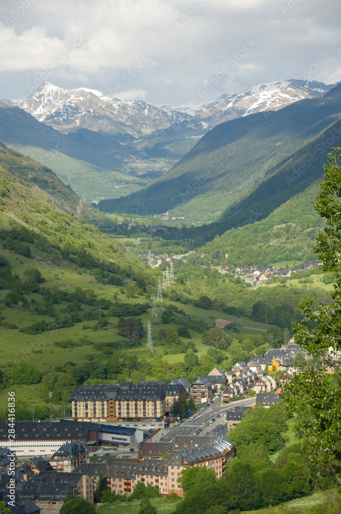 Spain, Catalonia, Aran Valley, Vielha. Ski resort area in the Pyrenees.