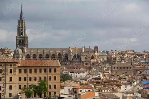 Spain, Castilla-La Mancha,Toledo. Overviews of historic city, Toledo Cathedral.