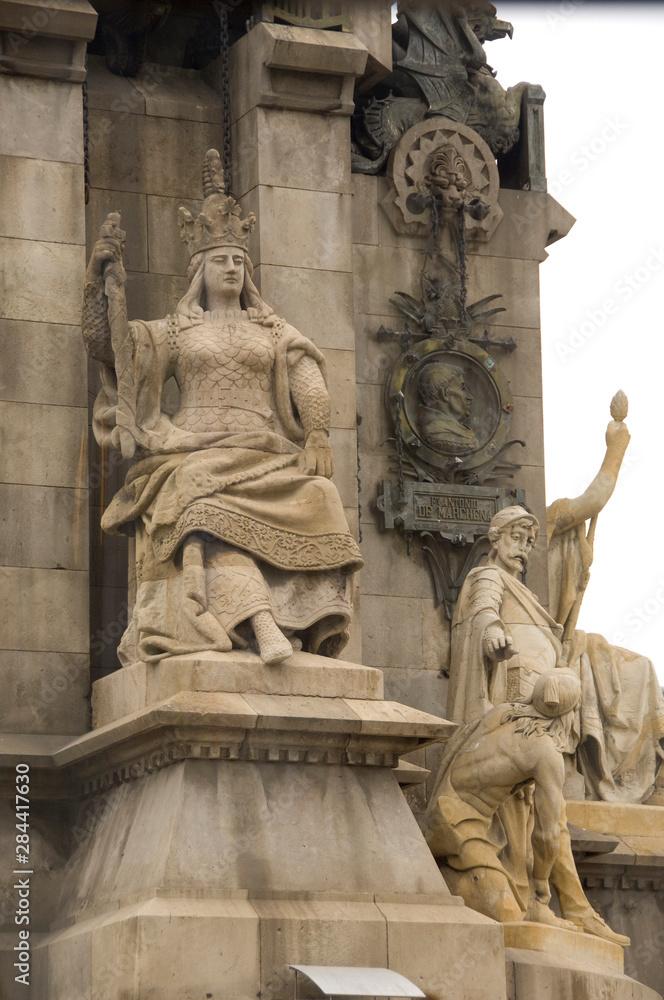 Spain, Catalonia, Barcelona. Columbus monument.