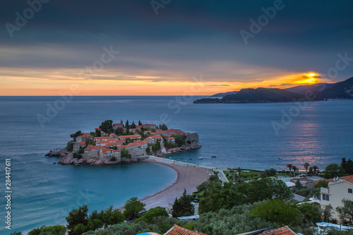 Fototapeta Naklejka Na Ścianę i Meble -  Montenegro, St. Stephen Island. Landscape with coastal island. Credit as: Jim Zuckerman / Jaynes Gallery / DanitaDelimont. com