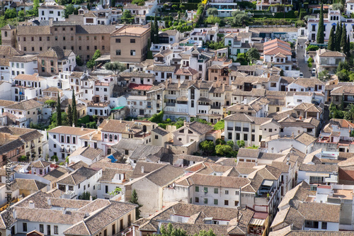 Spain, Andalusia. Overhead view of a neighborhood in Granada.