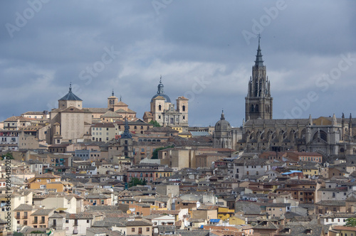 Spain  Castilla-La Mancha Toledo. Overviews of historic city  Toledo Cathedral.