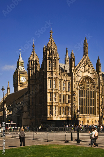 Great Britain, London. Westminster Hall and the Big Ben Clock Tower. 