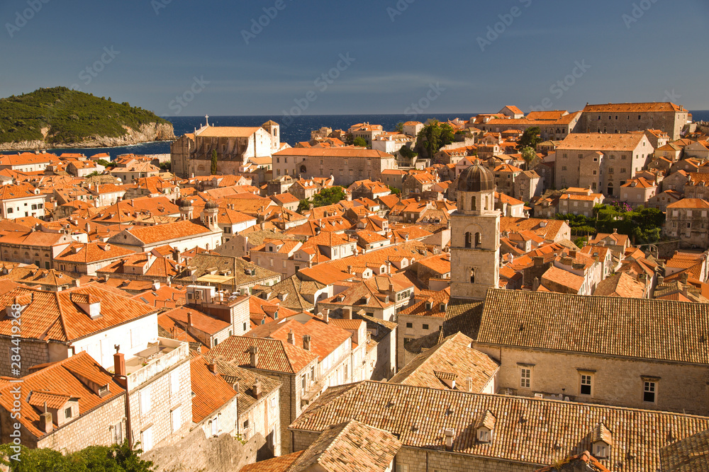 CROATIA, Dubrovnik. View from Old City Walls Walk. 