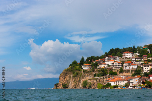 Ohrid cityscape on the shores of Lake Ohrid, Republic of Macedonia