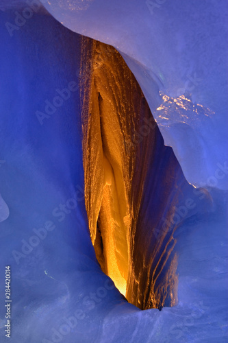 Interior view of glacier, Glacier Palace, the worlds highest glacier palace, near Zermatt, Switzerland photo