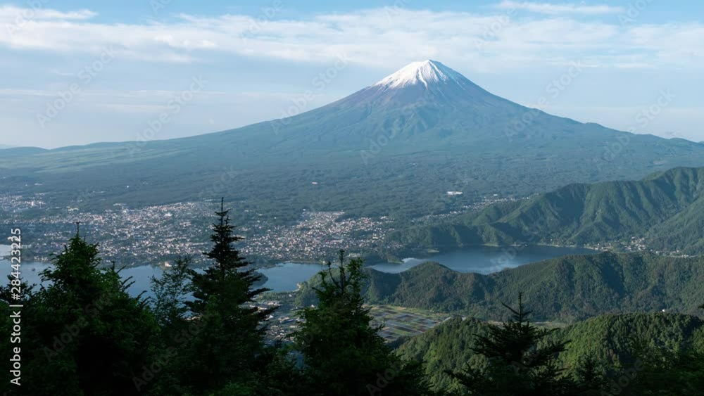 Mt. Fuji over Lake Kawaguchi Captured from Shindo Pass (time lapse) Mt. Fuji over Lake Kawaguchi Captured from Shindo Pass (time lapse)