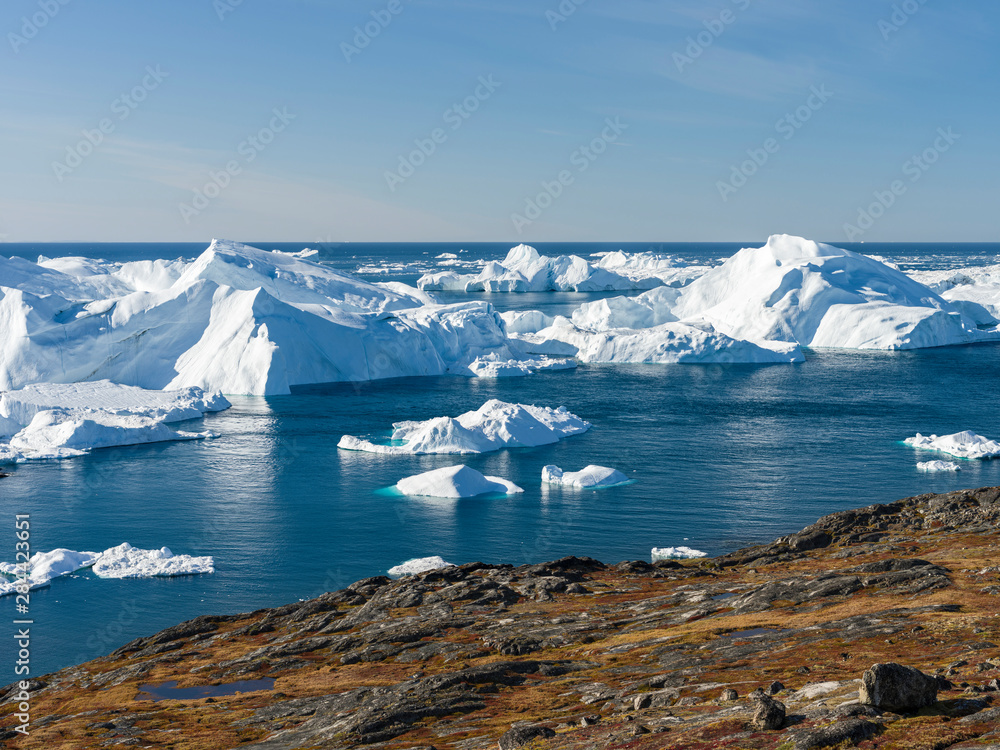 Ilulissat Icefjord also called kangia or Ilulissat Kangerlua at Disko Bay. The icefjord is listed as UNESCO World Heritage Site.