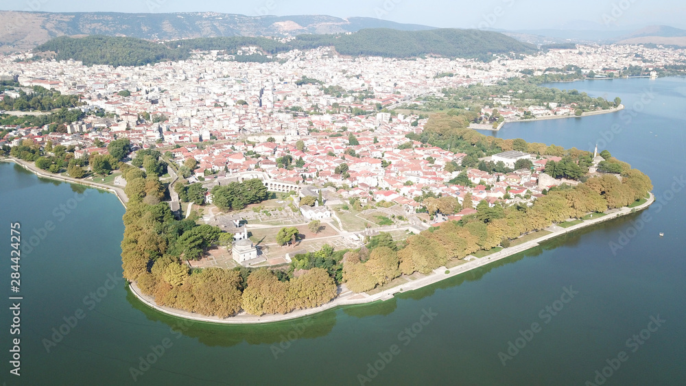 Εκτύπωση καμβά Aerial drone bird's eye view photo of iconic city and castle and mosque of Ioann