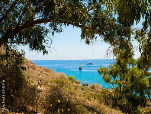  clear blue sea and rocks near protaras cyprus