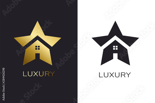 Real Estate House Star Luxury Logo for Business
