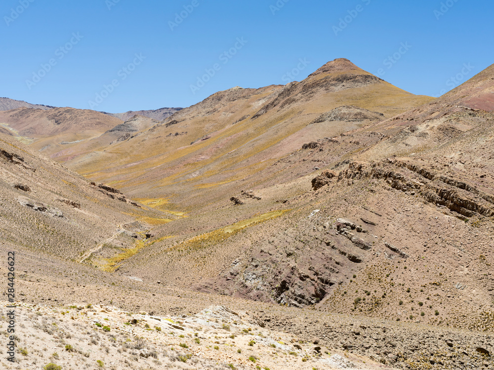 The Altiplano in Argentina, landscape along RN 40 near Abra del Acay (4895m) mountain pass.
