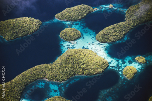 Micronesia, Palau, Aerial view of Rock Islands