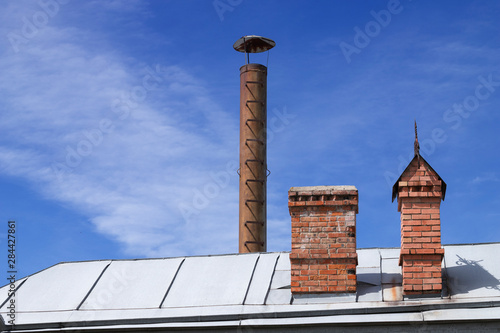 Kitchen chimney on the roof