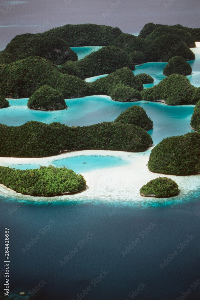 Palau, Micronesia, Ariel View of Rock Islands
