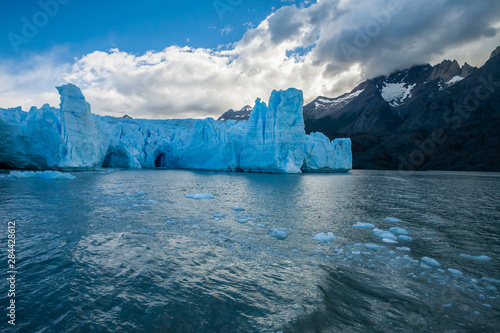 Chile, Patagonia, Torres del Paine National Park. Blue glacier and lake. Credit as: Cathy & Gordon Illg / Jaynes Gallery / DanitaDelimont.com