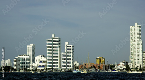 Modern and luxurious Bocagrande  the new growth of Cartagena  Colombia.
