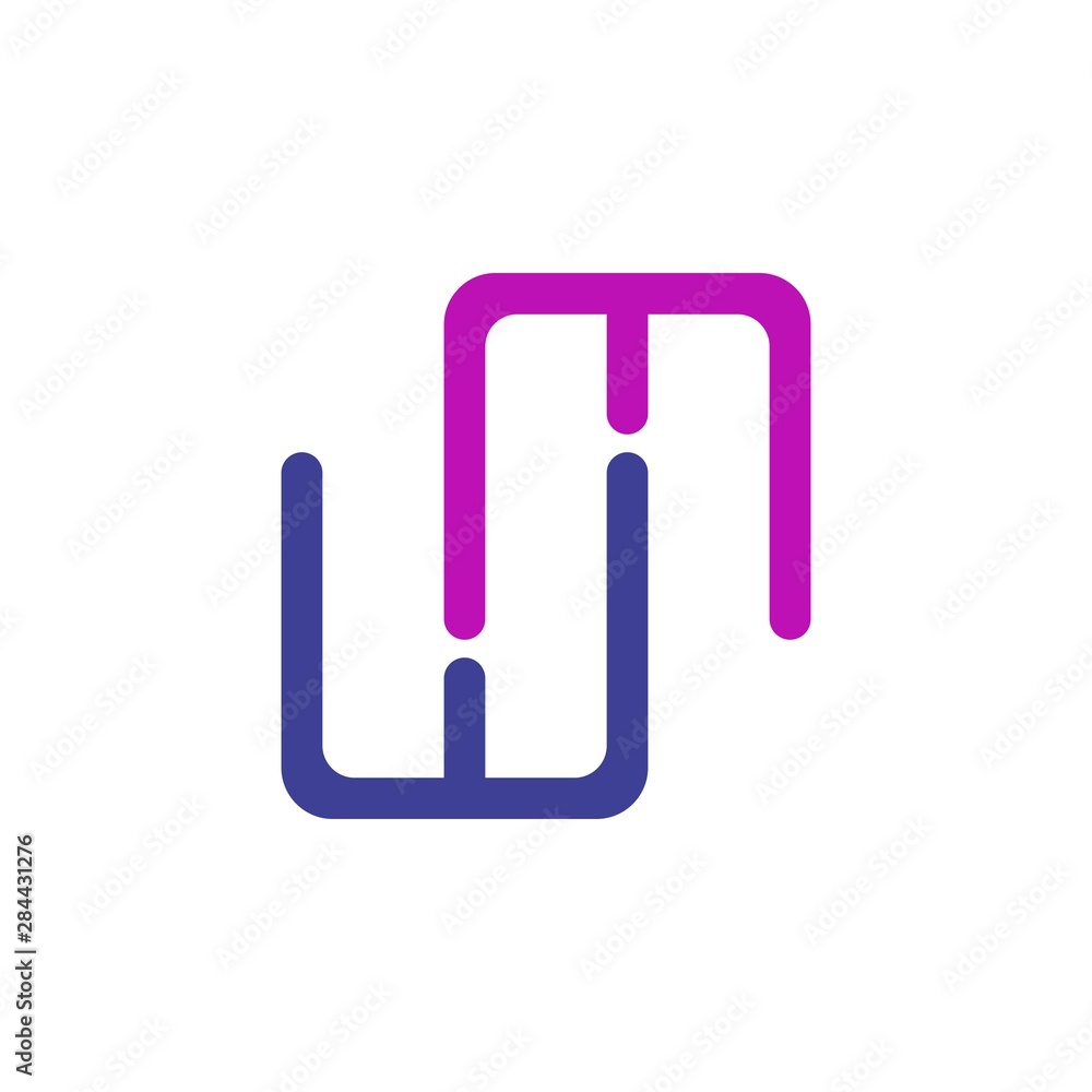 Letter WM or MW logo design vector Letter WM or MW logo design vector