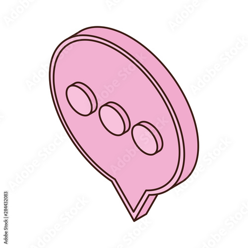 speech bubble of online chatting on white background