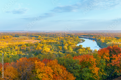 Autumn colors of the Ufa river valley in the city of Ufa.Bashkortostan.Russia